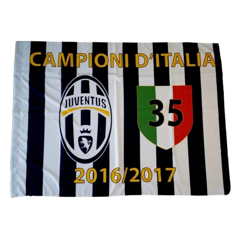 La bandera de la Juventus 35 escudo de 100x140 cm campeón italiano 2016/17