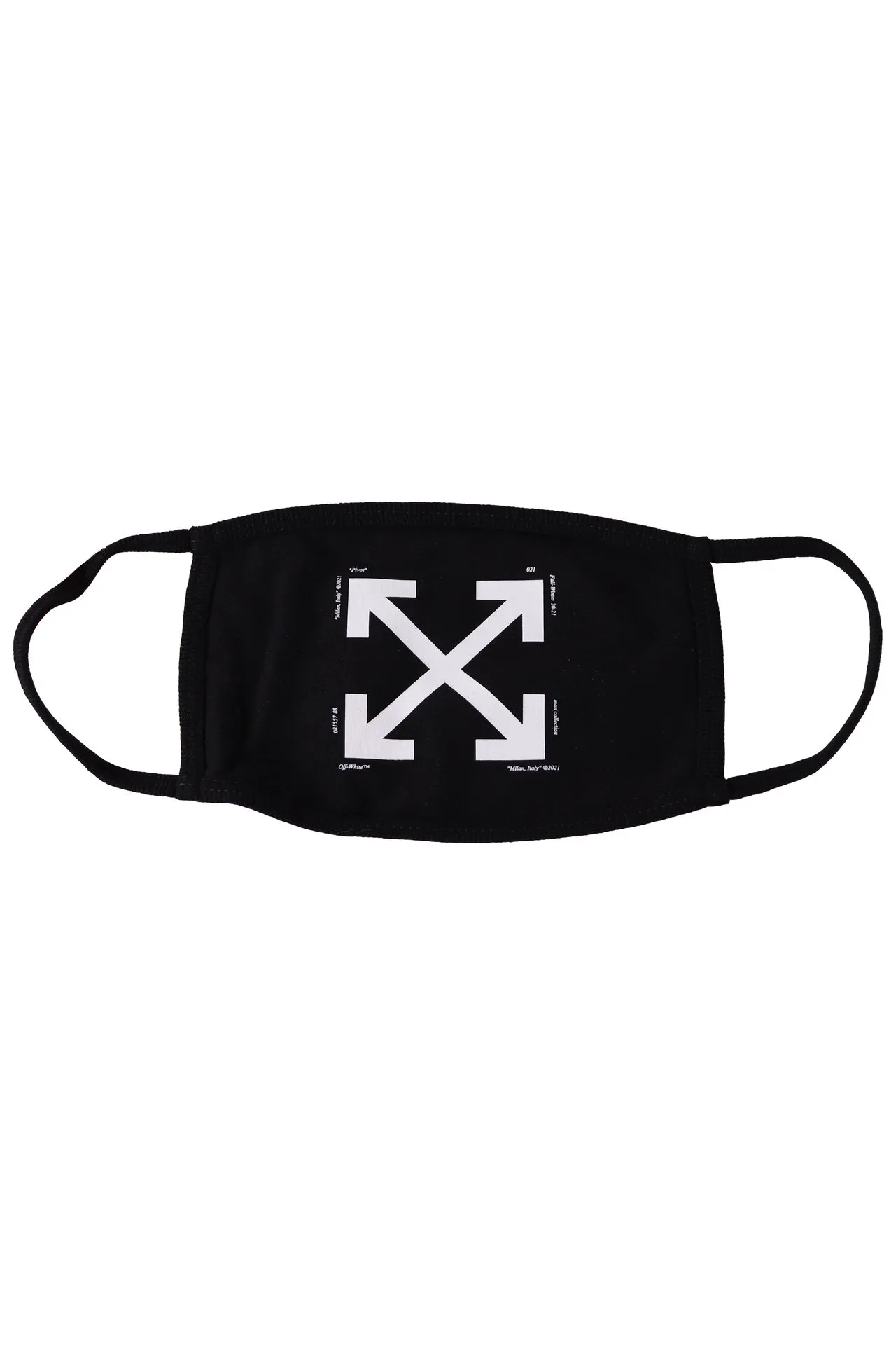MASCARILLA OFFWHITE NEGRA CON FLECHAS BLANCAS