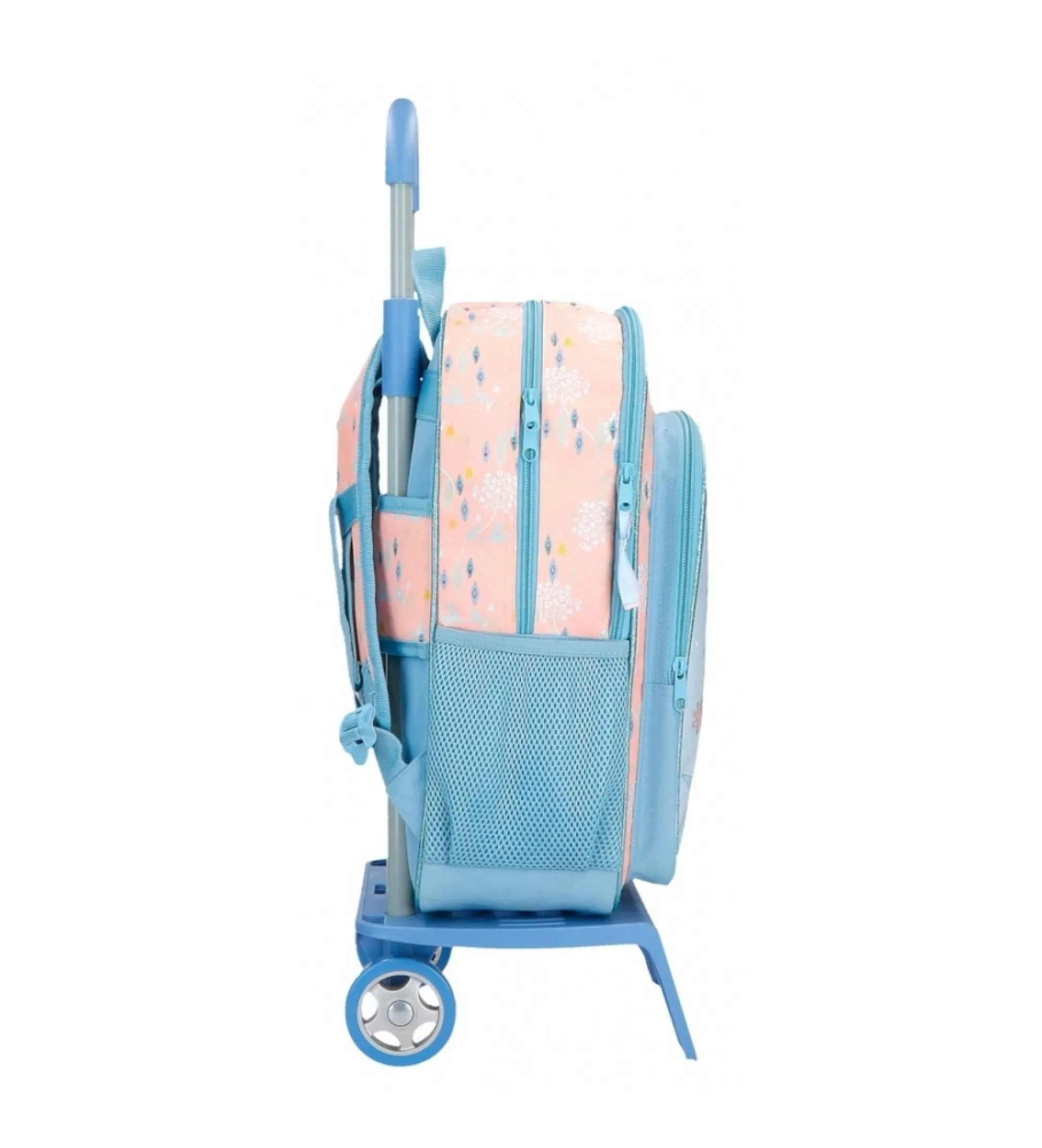 Mochila Frozen Believe in the journey dos compartimentos con carro azul