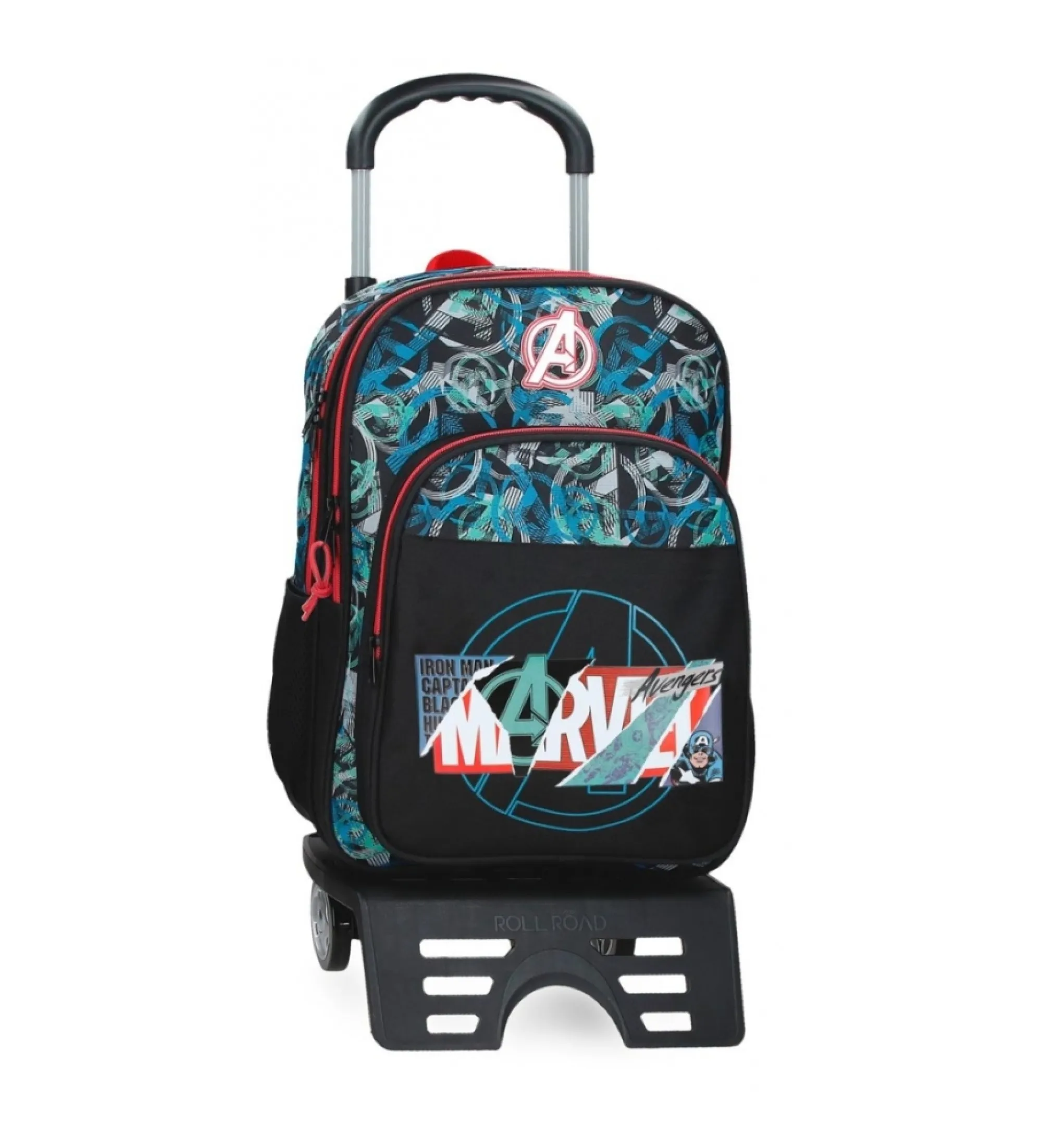 Mochila Marvel Shield dos compartimentos con carro negro