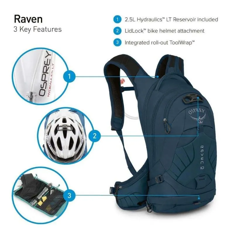 MOCHILA RAVEN 10 (GRIS LILA)  OSPREY