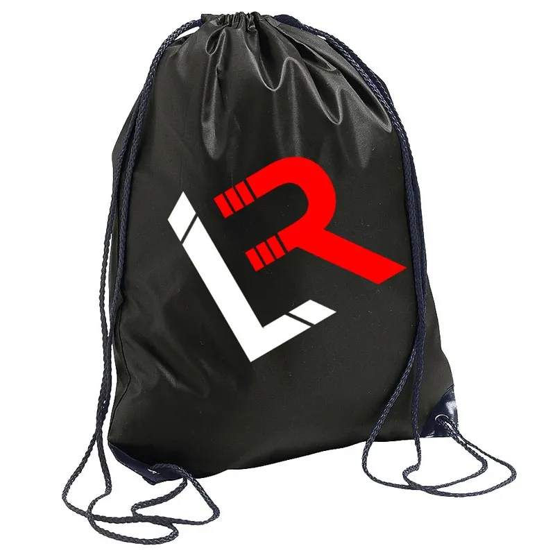 MOCHILAS DE CUERDAS NEGRAS LR  ROJAS