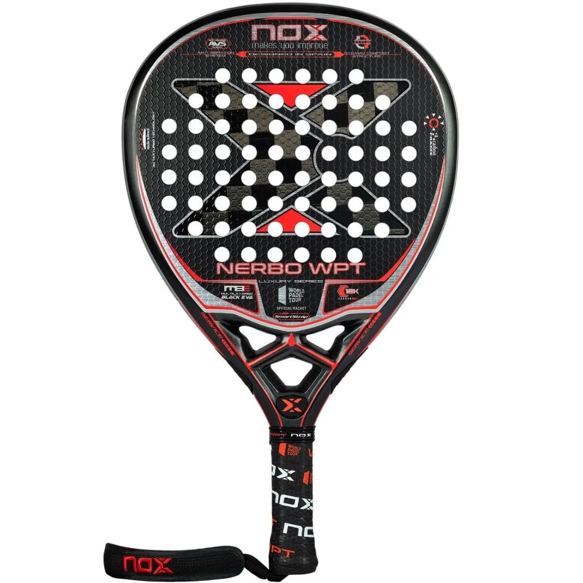 Pala Pádel Nox Nerbo Wpt Luxury Series Negra/Roja 2022 