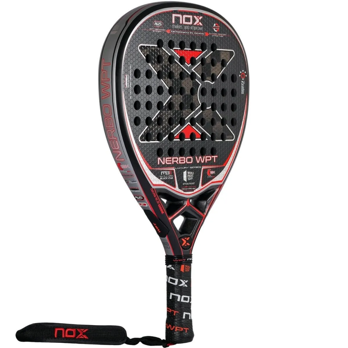 Pala Pádel Nox Nerbo Wpt Luxury Series Negra/Roja 2022 