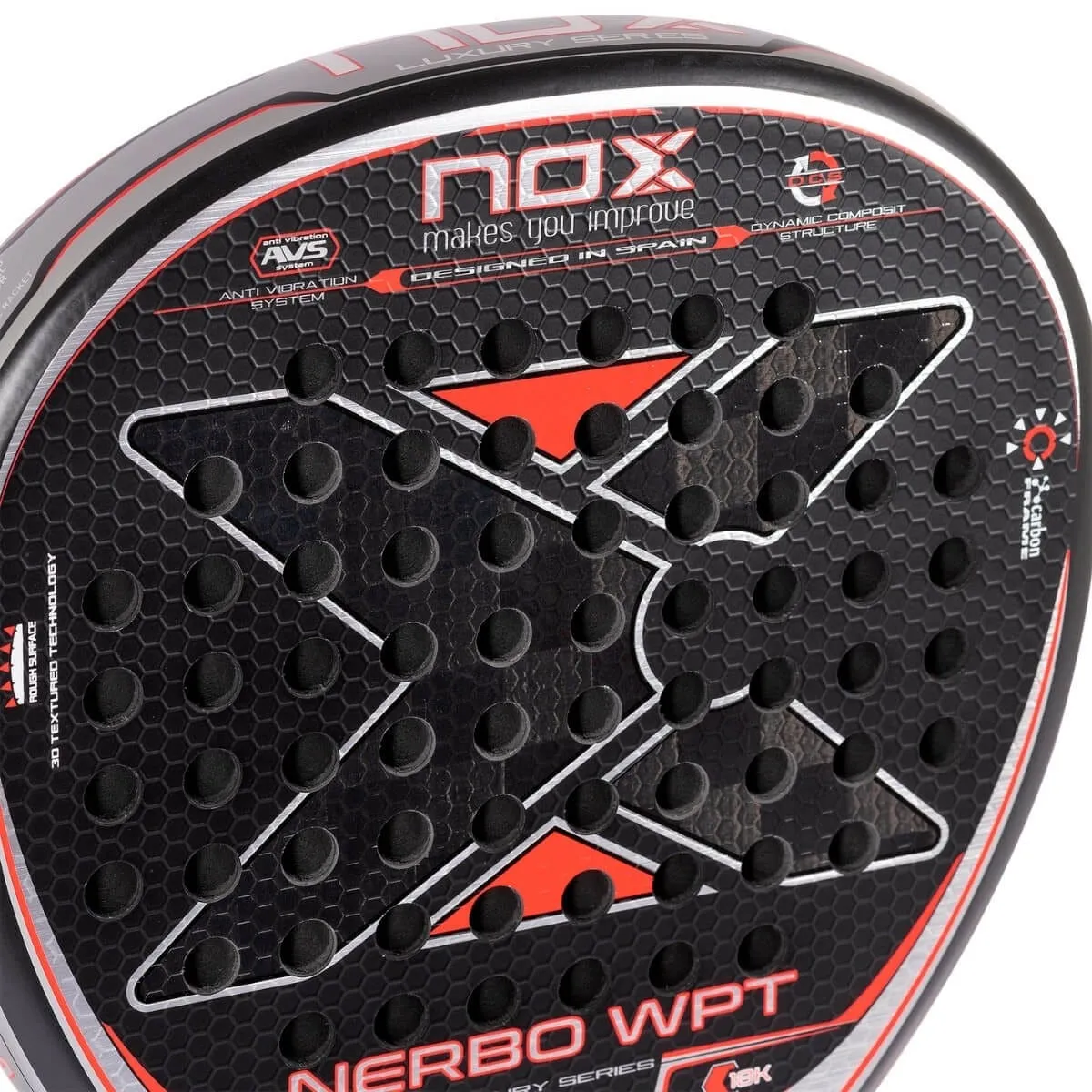 Pala Pádel Nox Nerbo Wpt Luxury Series Negra/Roja 2022 