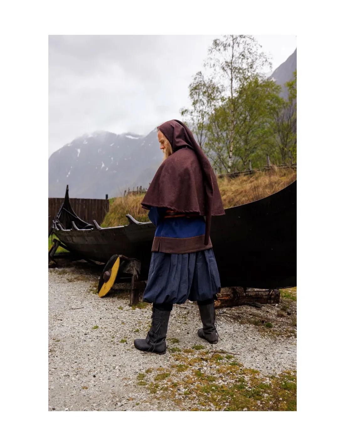 Pantalón vikingo de algodón modelo Norman, negro