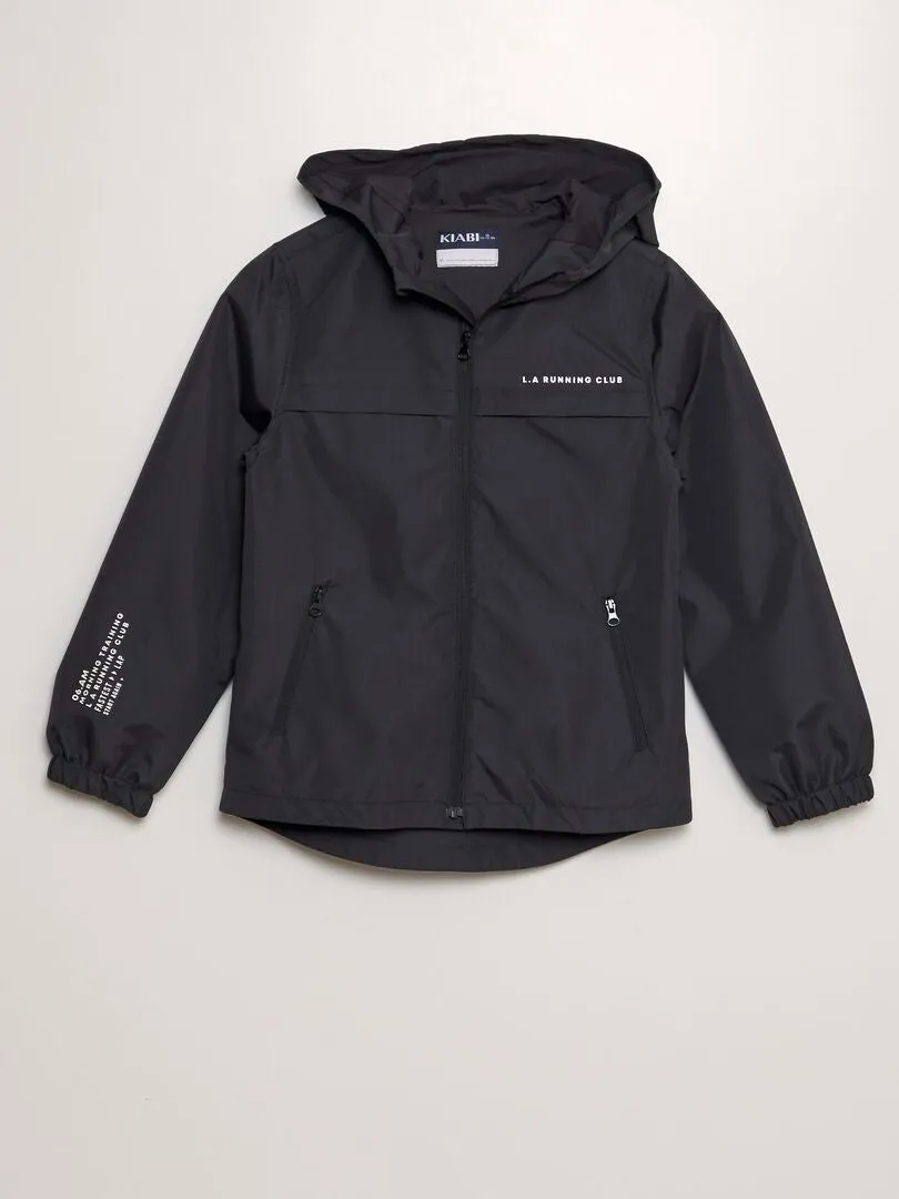PARKA IMPERMEABLE CON CAPUCHA  NEGRO