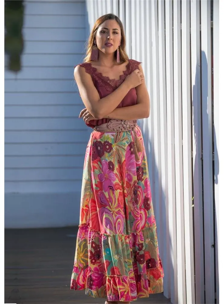 PF0085A FALDA ESTAMPADA SUNSET & MOON
