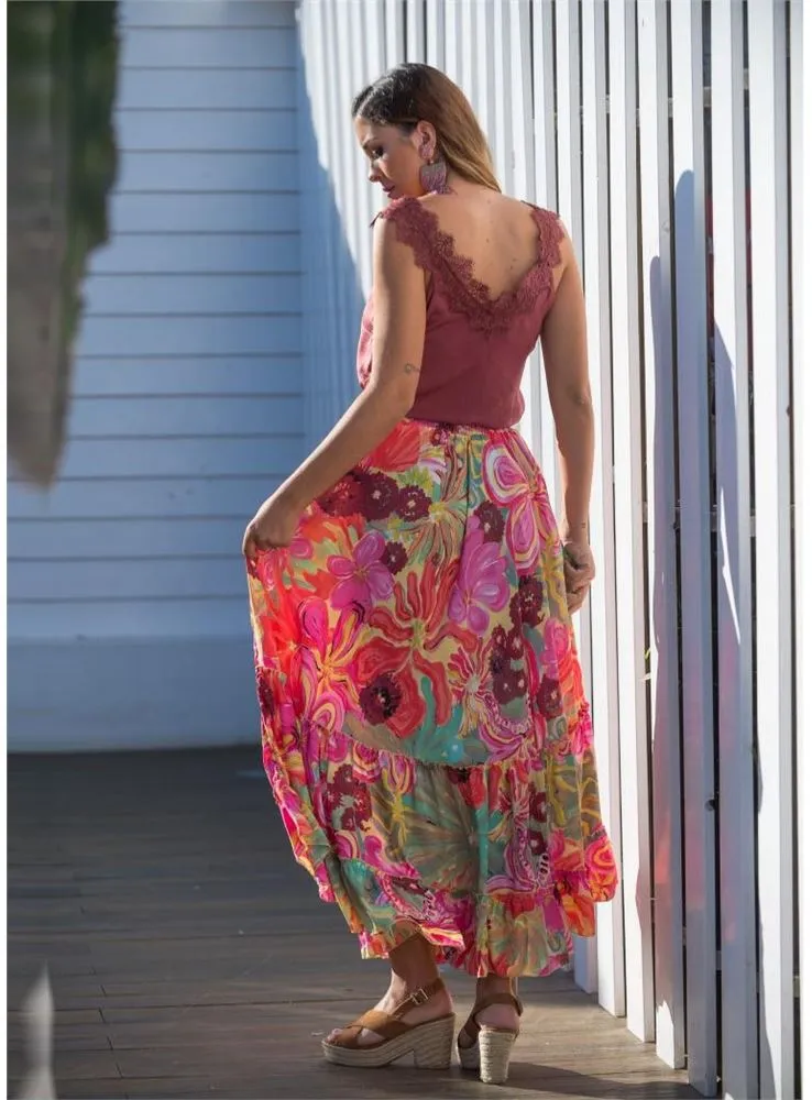 PF0085A FALDA ESTAMPADA SUNSET & MOON