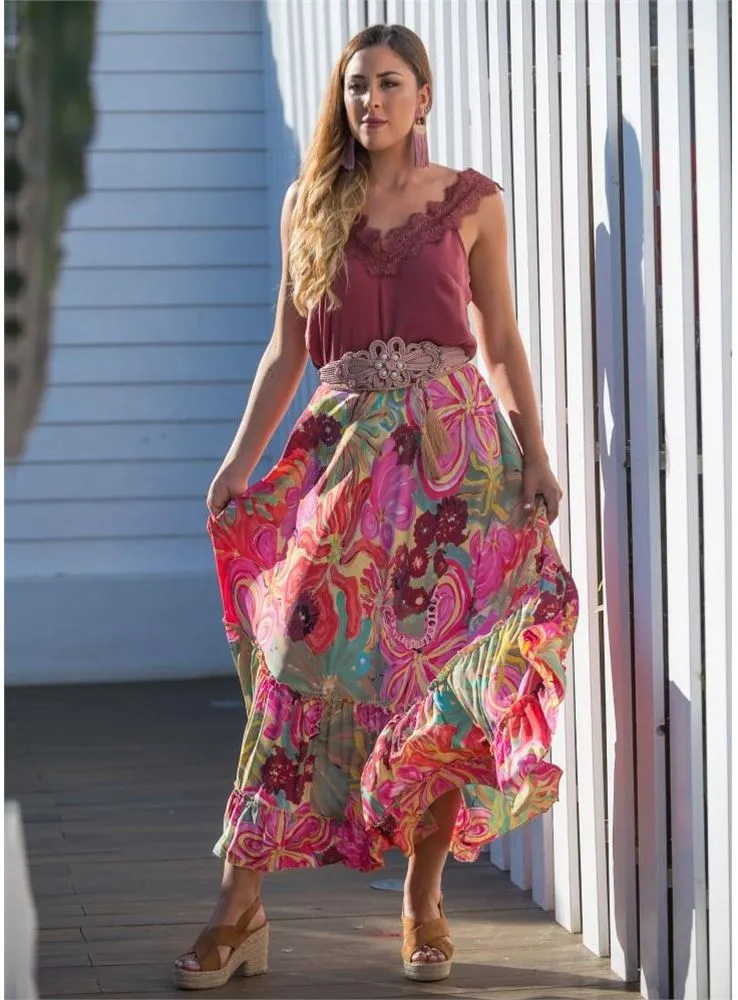 PF0085A FALDA ESTAMPADA SUNSET & MOON