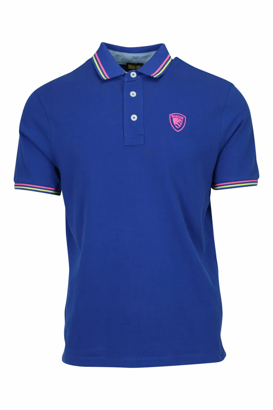 Polo azul con minilogo escudo