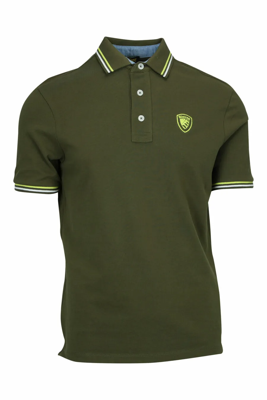 Polo verde militar con minilogo escudo