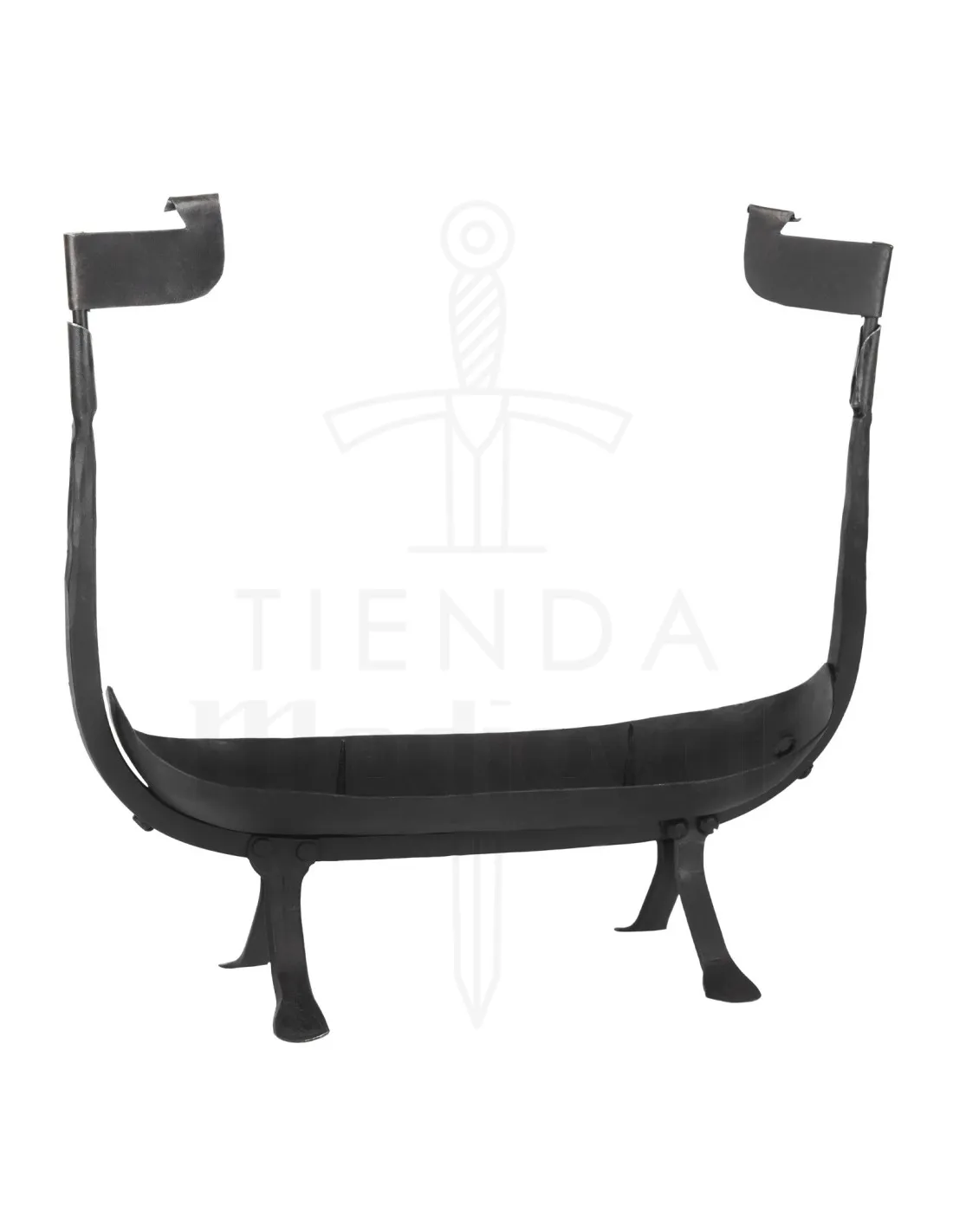 Portavelas de barco vikingo, hierro forjado