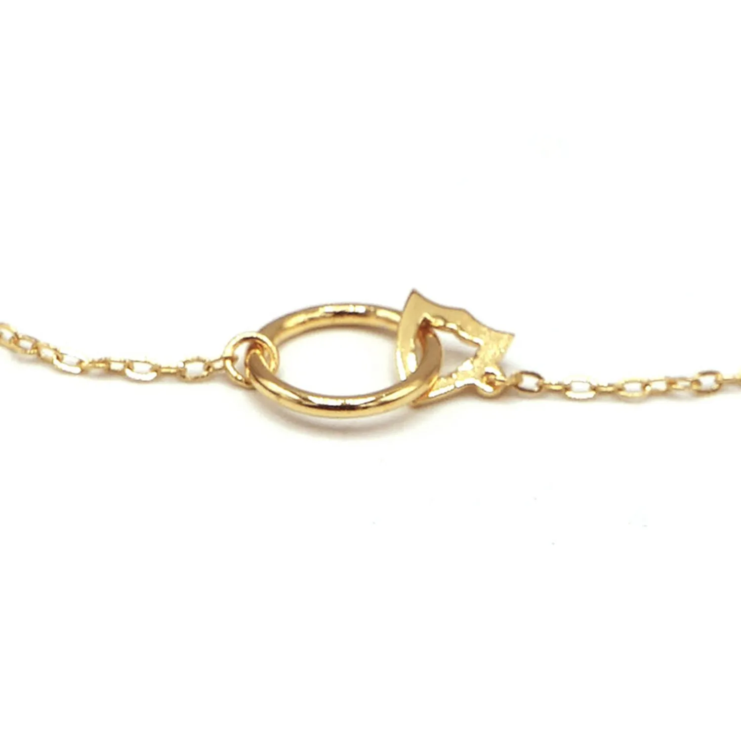 Pulsera plata chapada oro con aro y silueta escudo