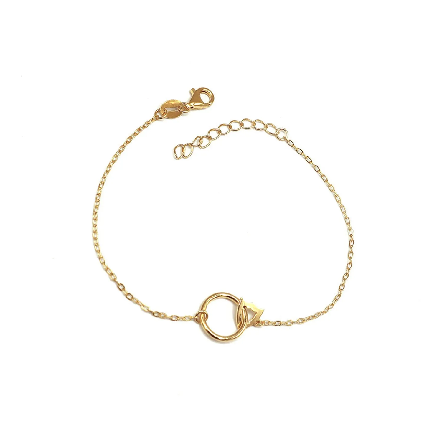 Pulsera plata chapada oro con aro y silueta escudo