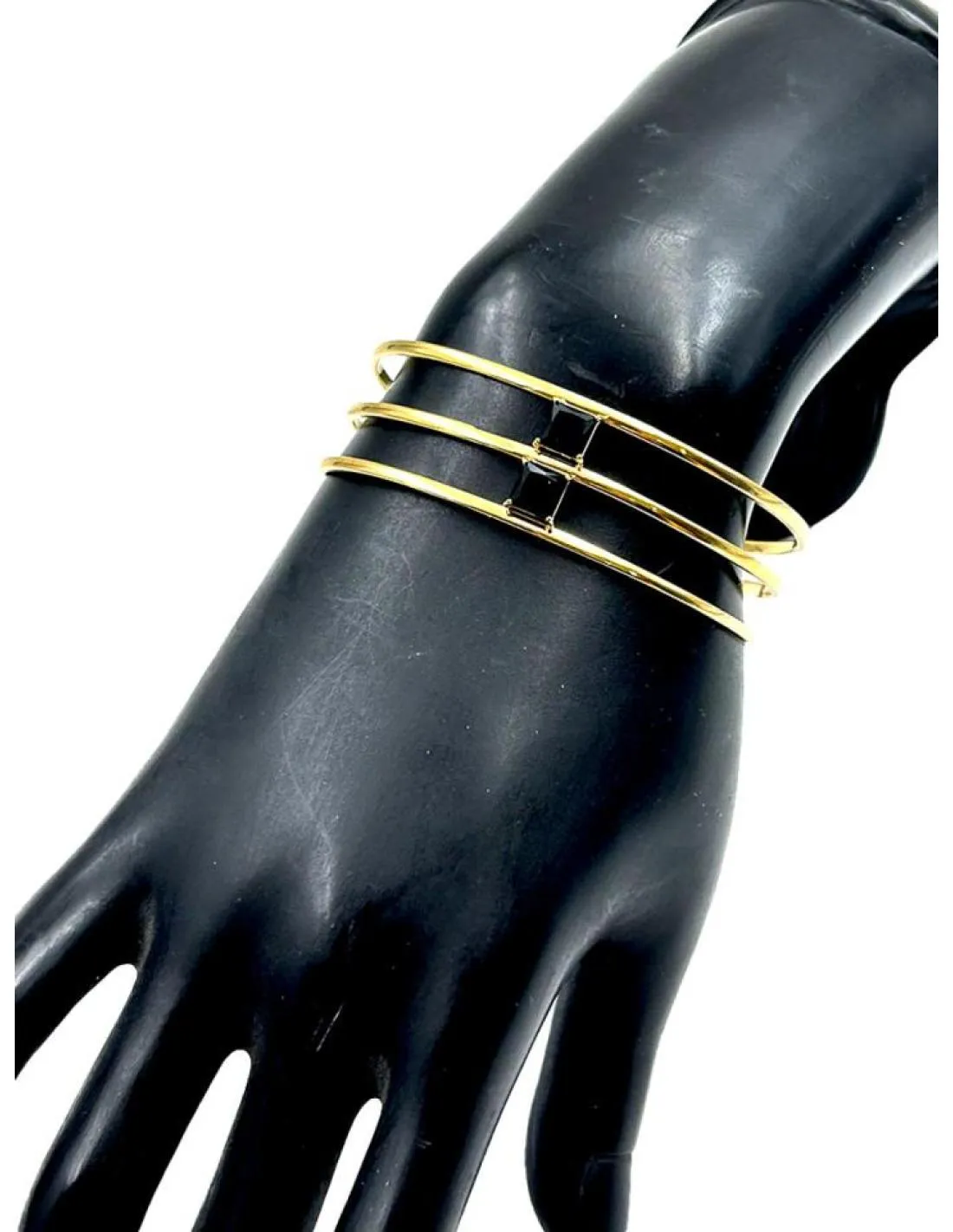 PULSERAS MUJER DORADAS Y NEGRAS DE FIESTA Y BODA