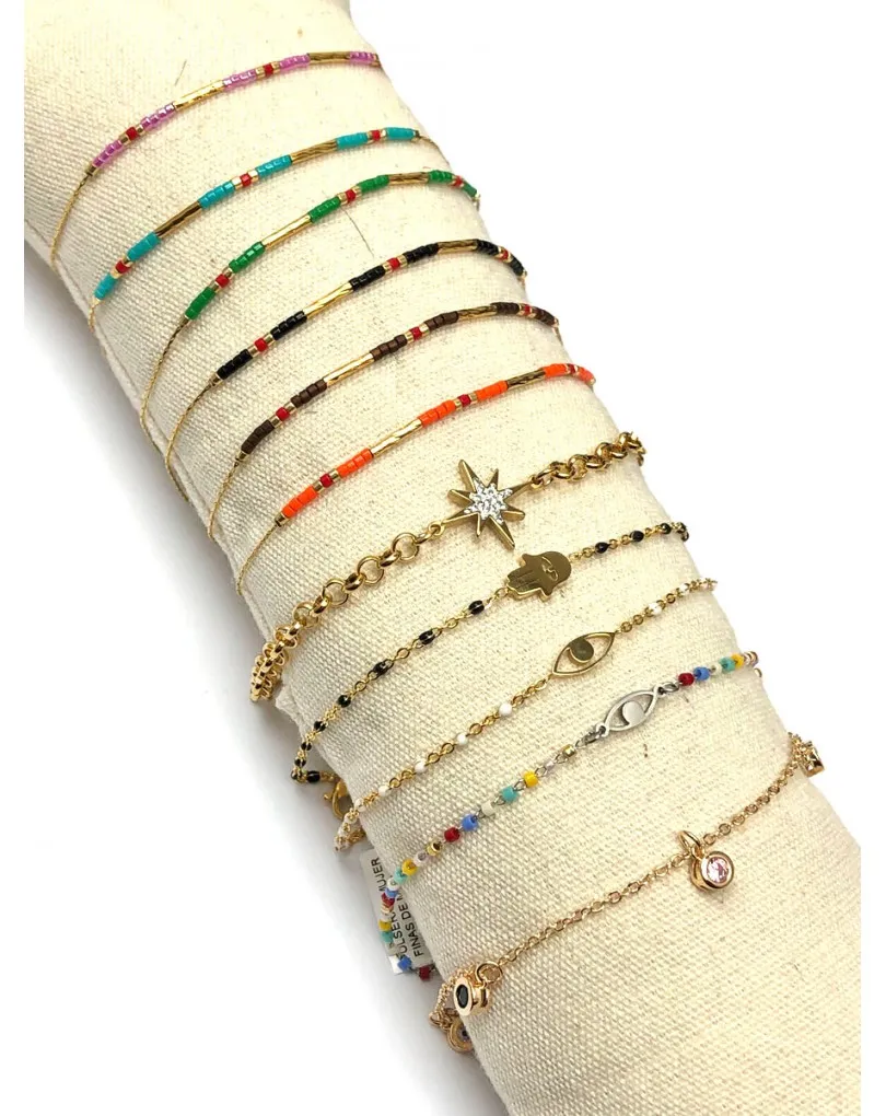 PULSERAS MUJER FINAS CON PIEDRAS VERDE ESMERALDA, JARDIN DEL DESEO