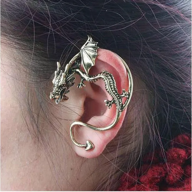 Punk Retro Dragon Shaped  Earring Clips