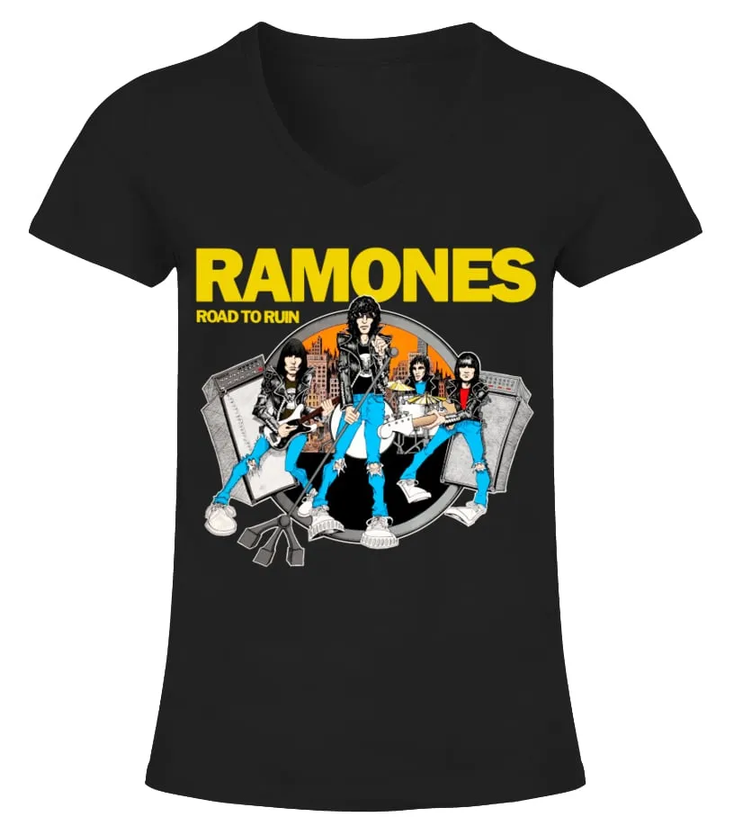 Ramones BK (37) Camiseta cuello pico Mujer