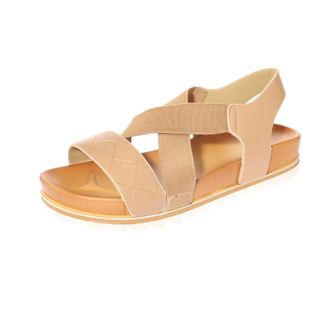 Sandalia Plataforma Beige Vía Franca Art. 52109b40903beige