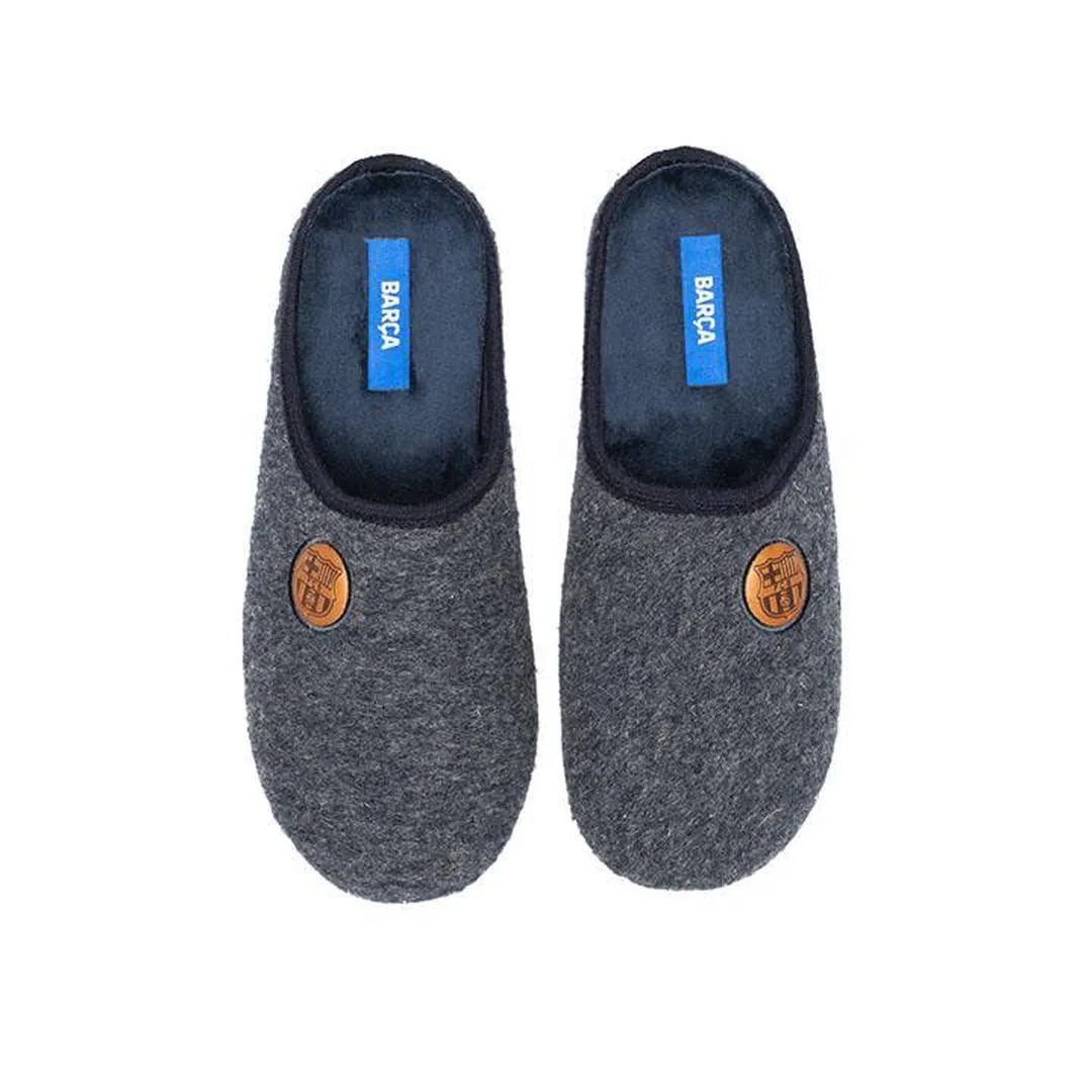 Slippers FC Barcelona Azul Escudo Marrón