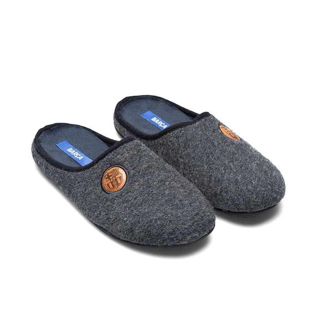 Slippers FC Barcelona Azul Escudo Marrón