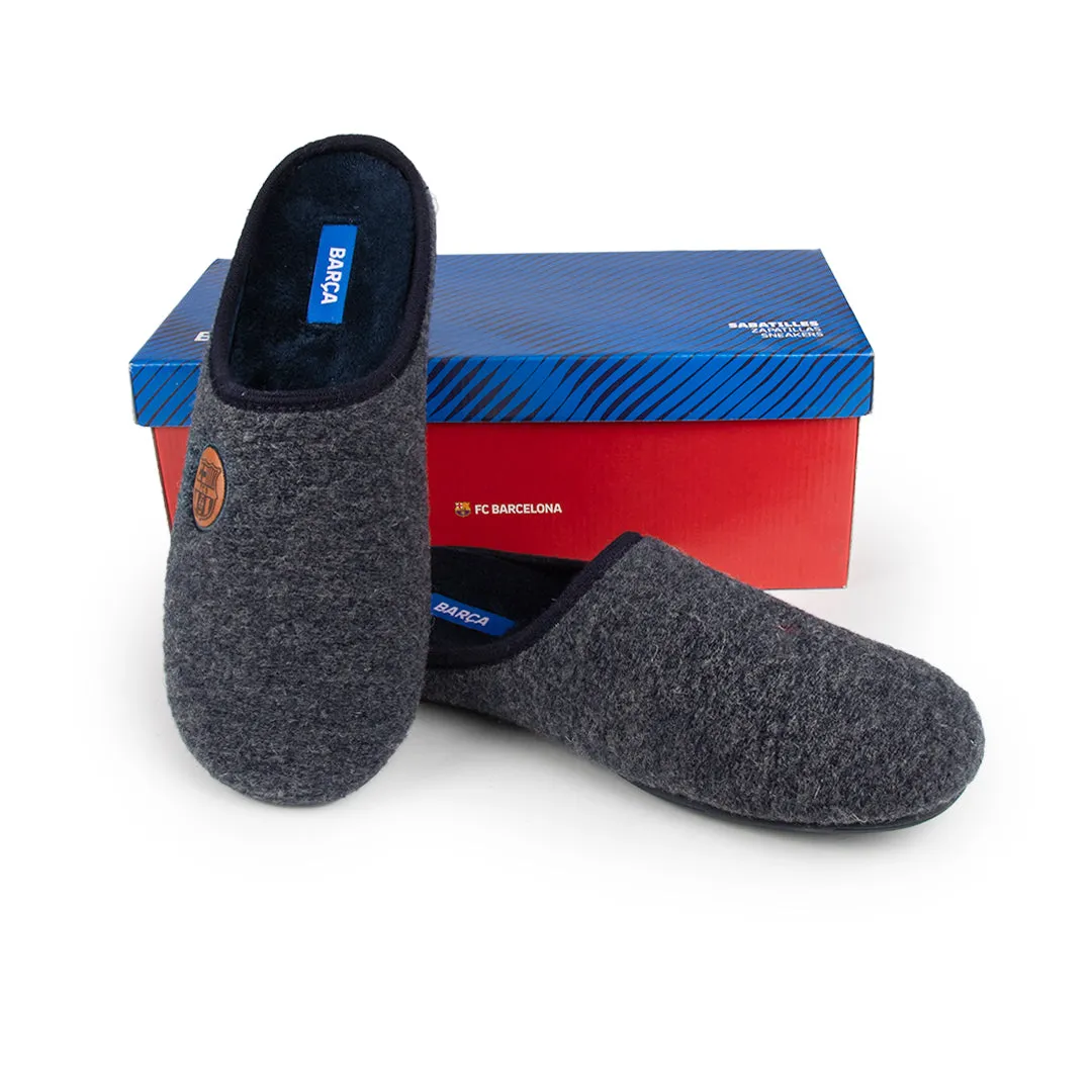 Slippers FC Barcelona Azul Escudo Marrón