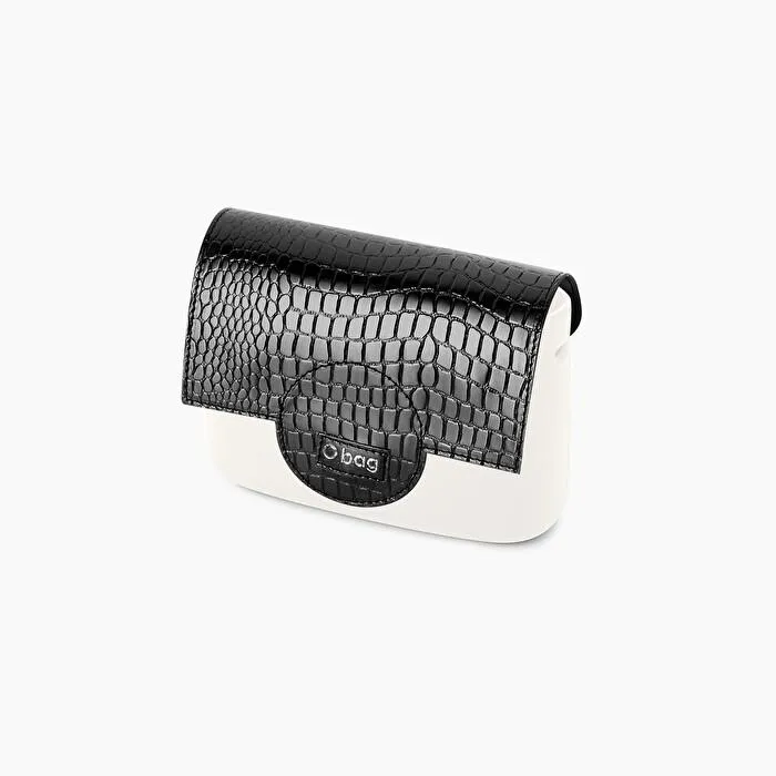 Solapa negra estampado brillante coco O pocket