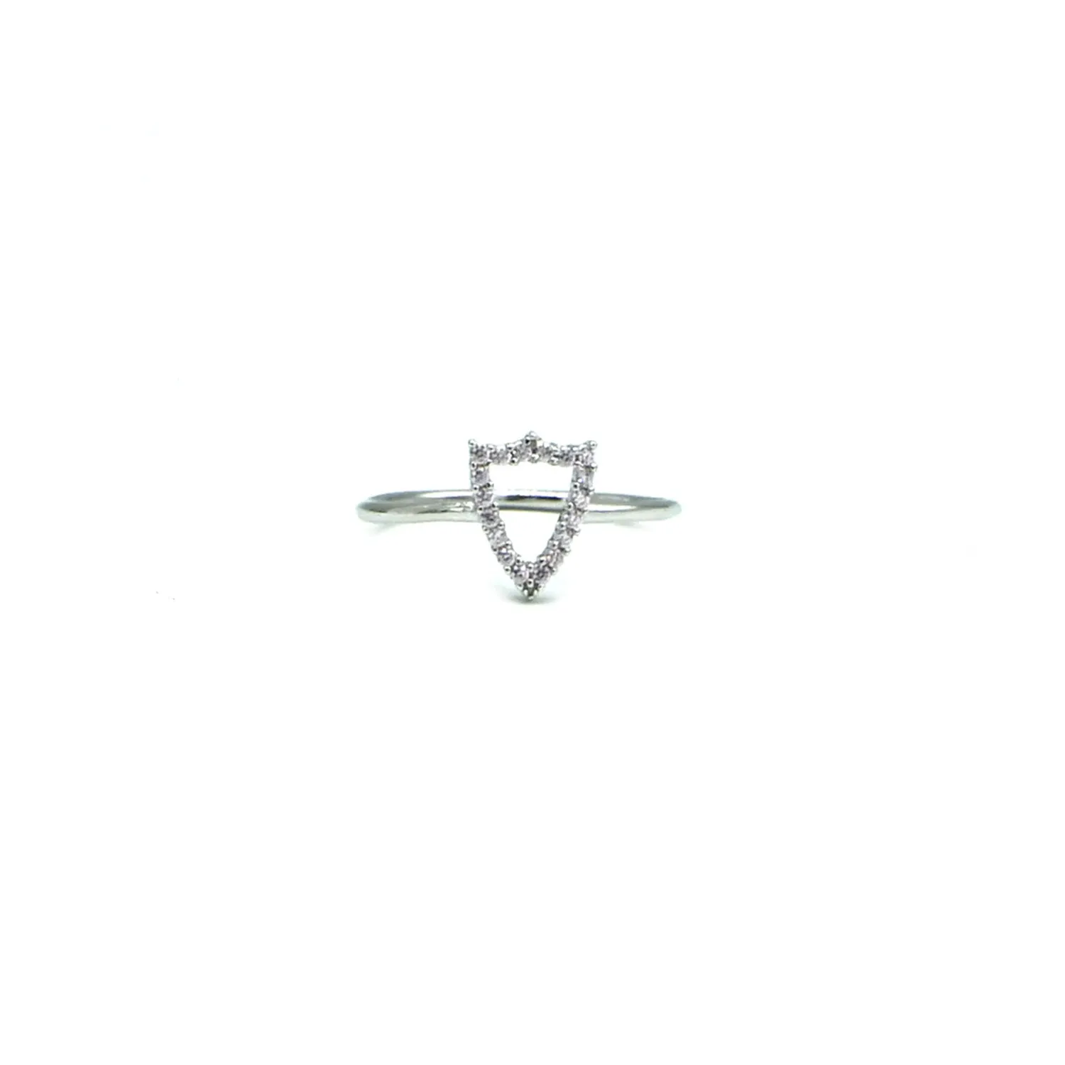 Sortija plata escudo circonitas