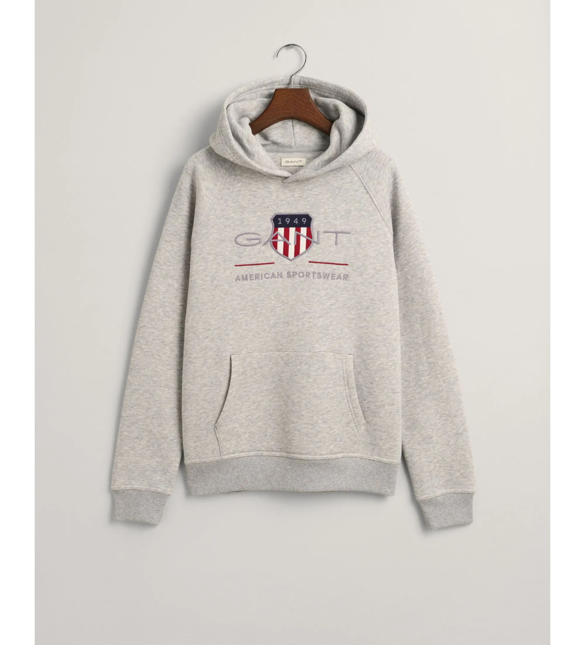 Sudadera con capucha y escudo Archive gris
