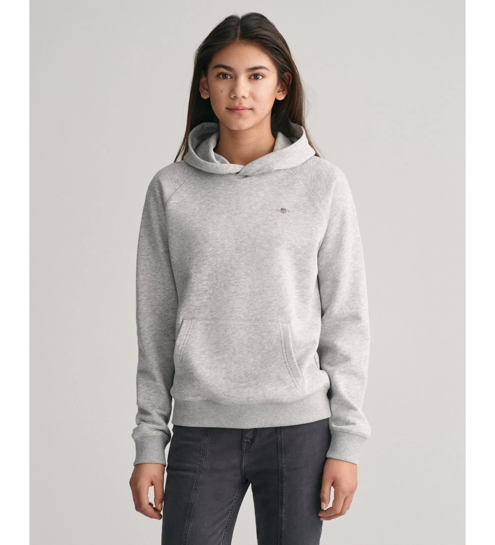Sudadera con capucha y escudo gris