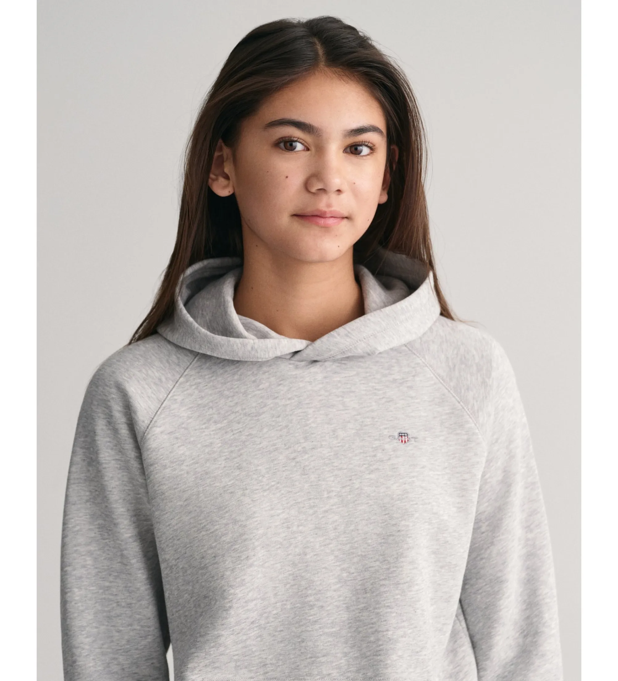 Sudadera con capucha y escudo gris