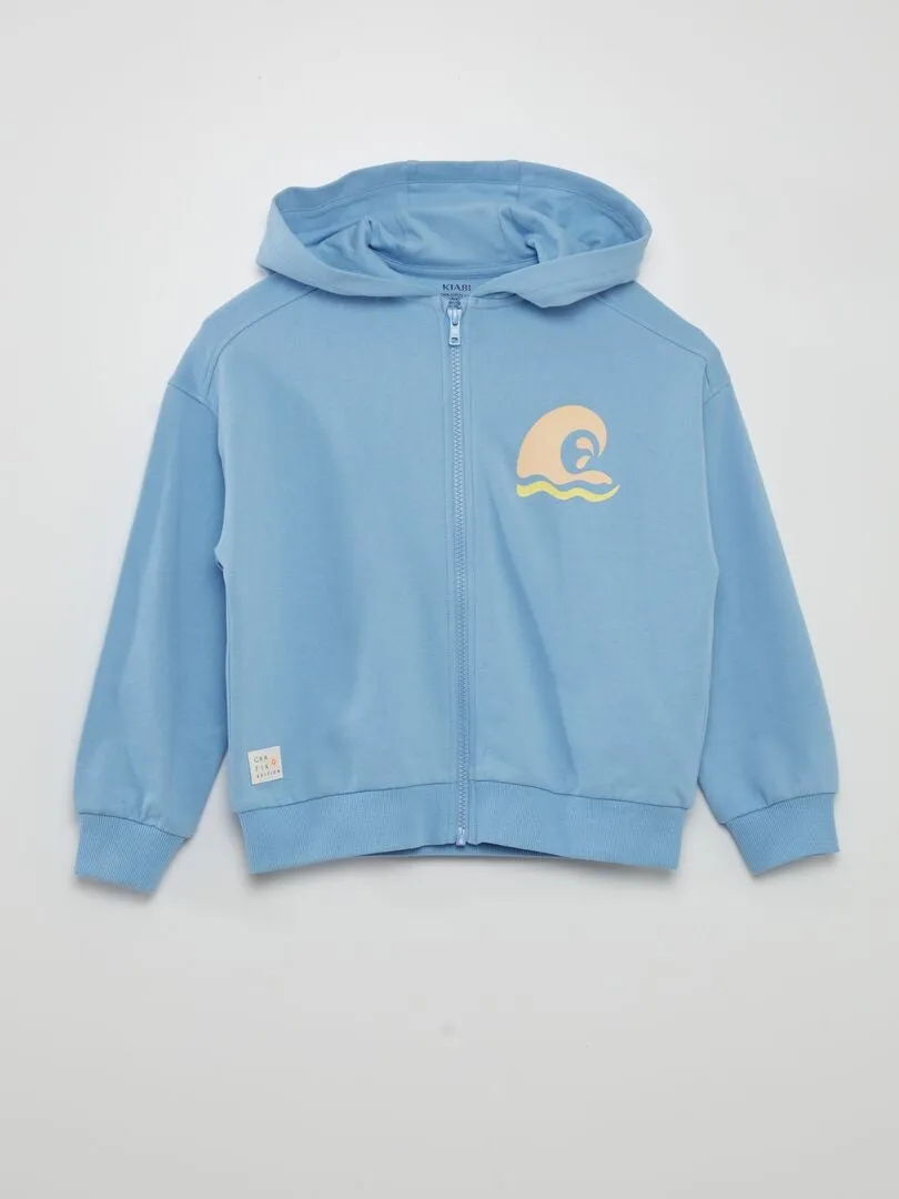 SUDADERA CON CREMALLERA Y CAPUCHA  GRAFIK EDITION  AZUL