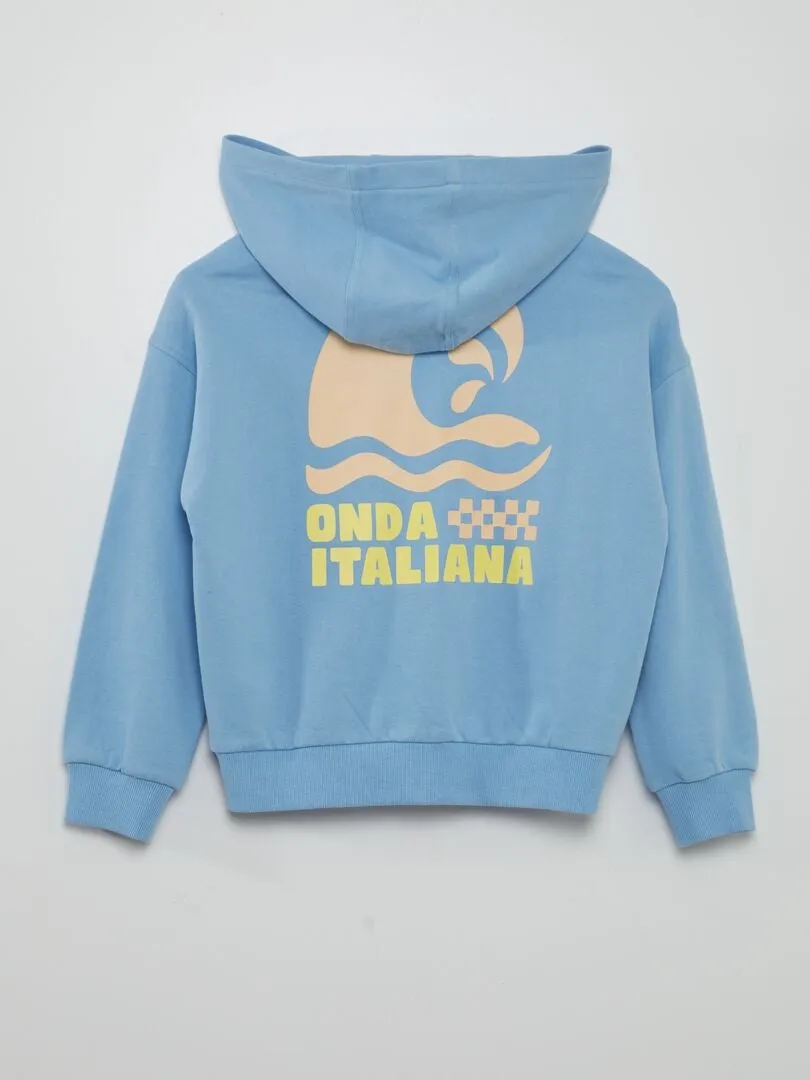 SUDADERA CON CREMALLERA Y CAPUCHA  GRAFIK EDITION  AZUL