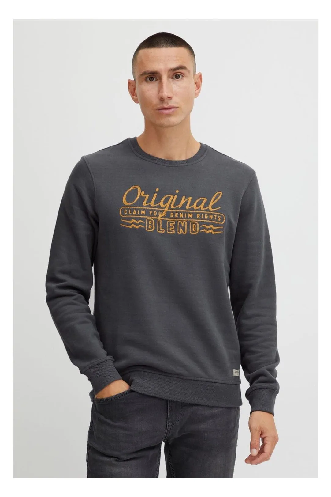 Sudadera hombre letras gris