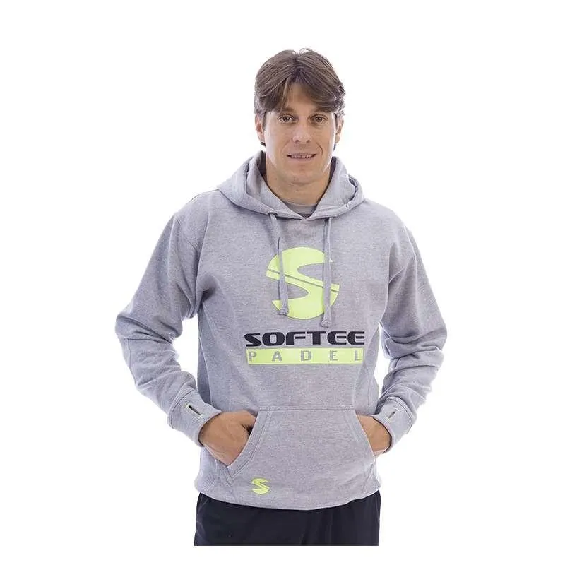 Sudadera pádel Softee Premium. Gris/Lima