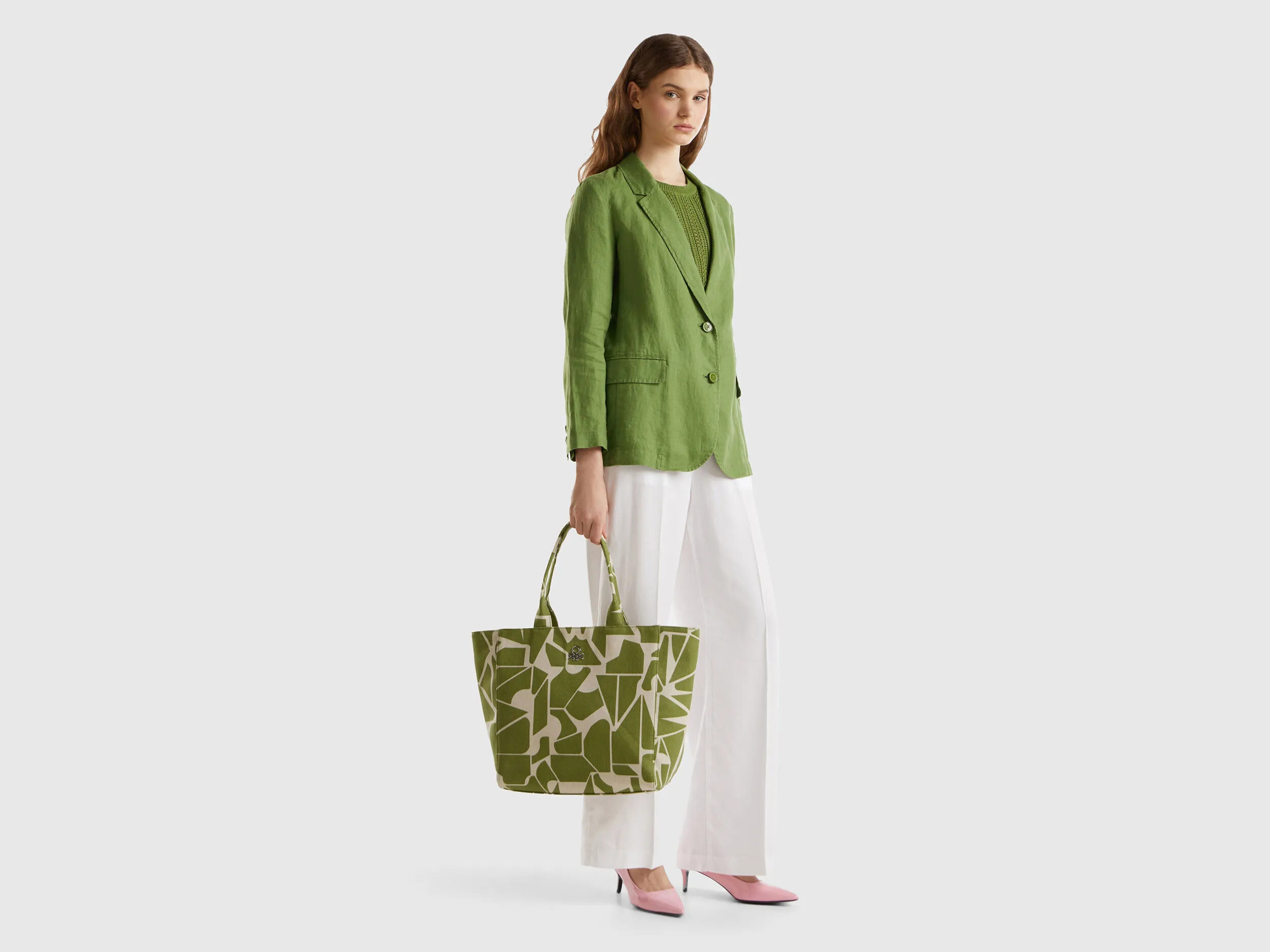 Tote bag con estampado geométrico