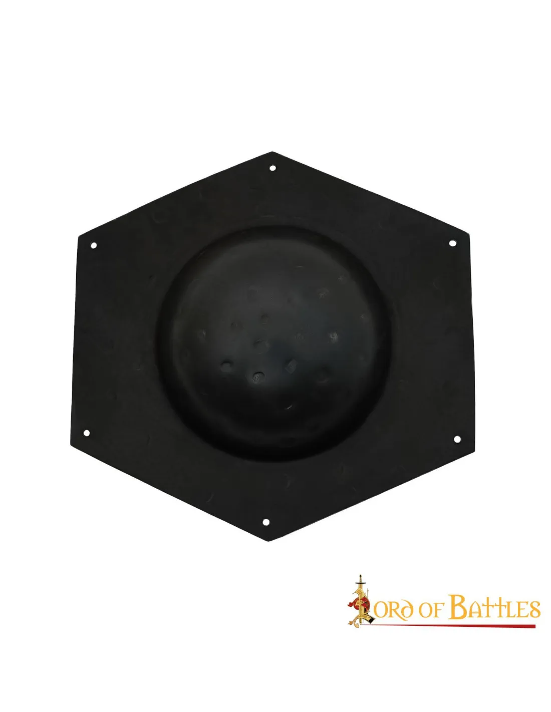 Umbo hexagonal para escudo romano en acero negro
