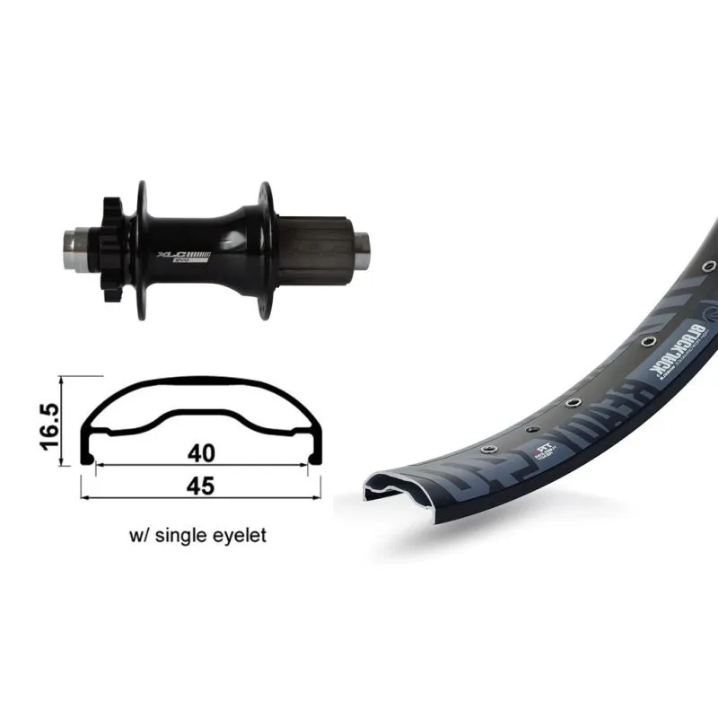 XLC RUEDA TRASERA 27.5" EJE 12MM148MM 6 AGUJ.NEGR  2146833400