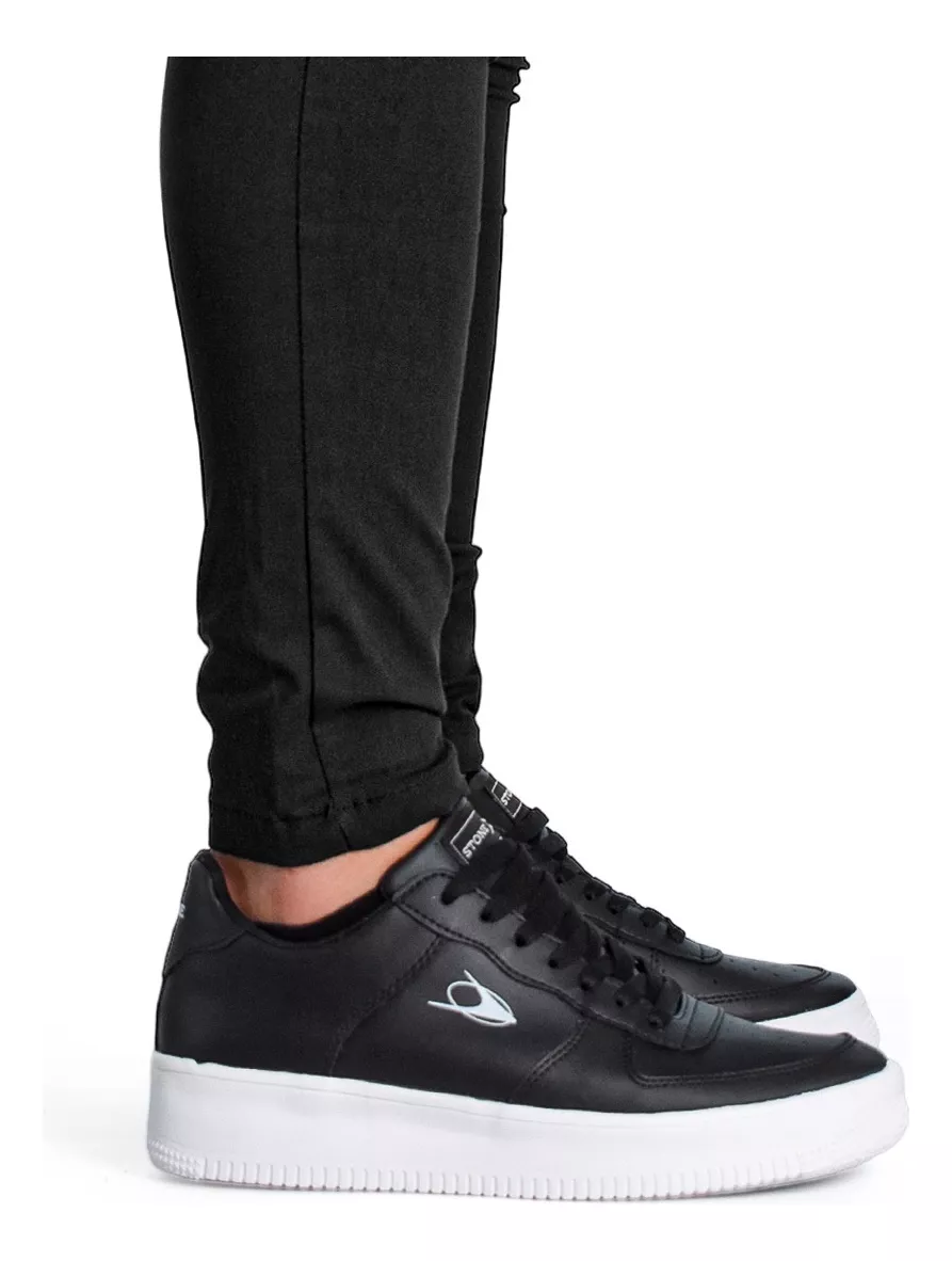 Zapatilla Urbana Hombre Sneaker Cómoda Eco Cuero Stone 8071