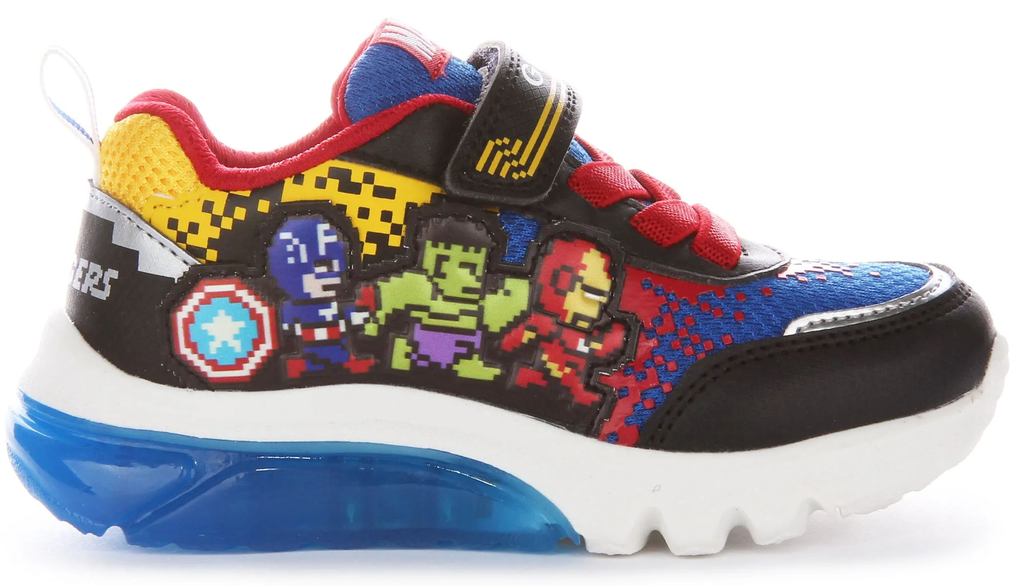 Zapatillas con alas del escudo de Capitán América para niños Geox J Ciberdrone B en rojo marino