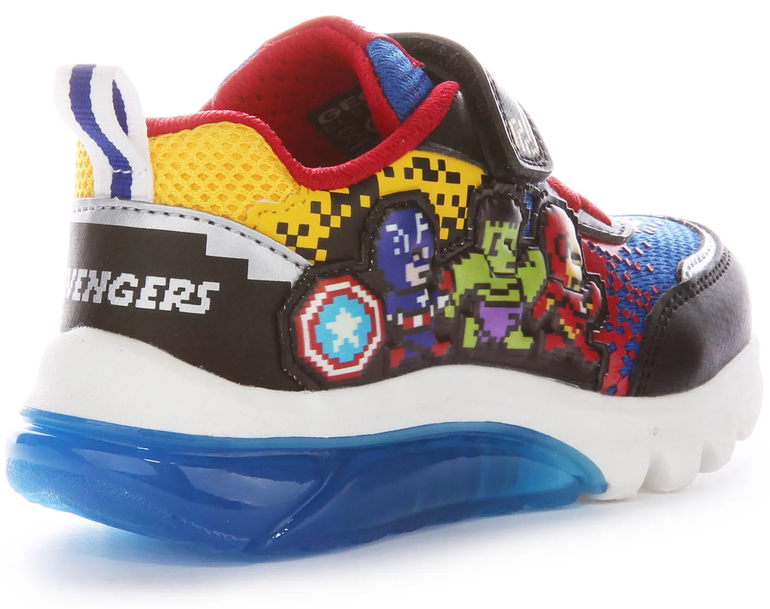 Zapatillas con alas del escudo de Capitán América para niños Geox J Ciberdrone B en rojo marino